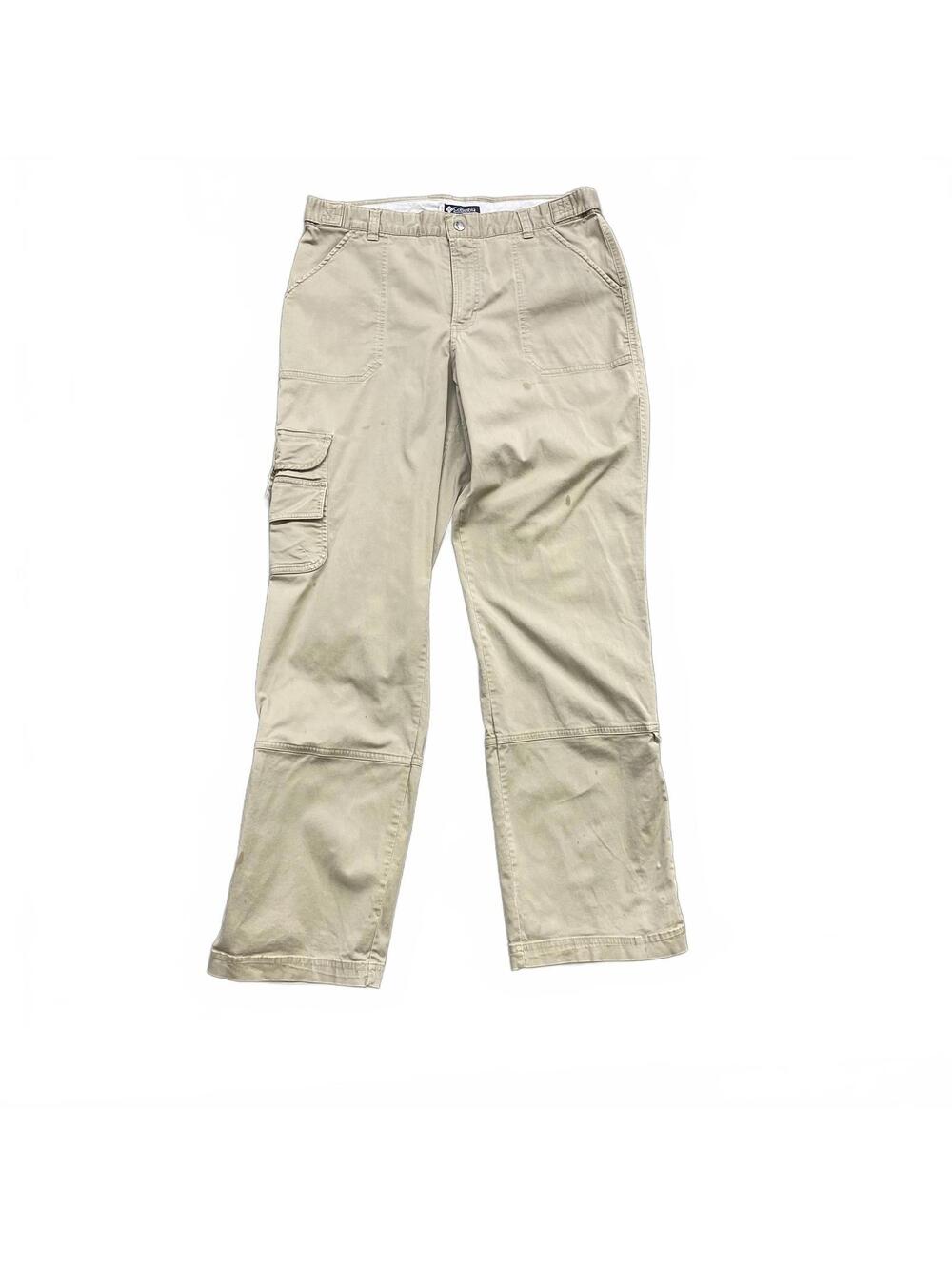 Y2K Columbia Womens Cargo Hiking Pants Khaki Tan Sz 10 Knees Pockets Outdoor
